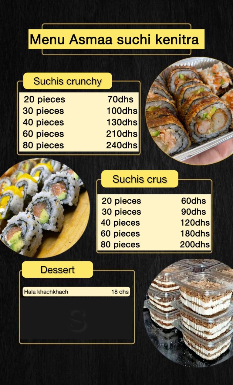 Asmaa pâtissushi menu 7